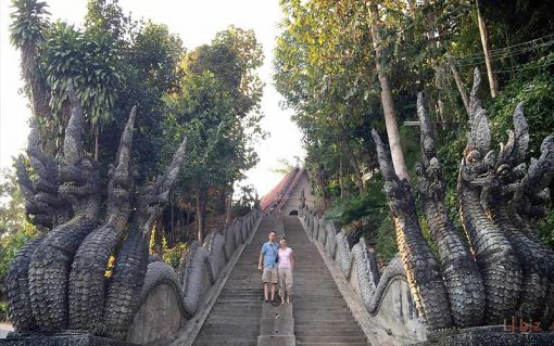 Golden Triangle in Chiang rai , temple stair